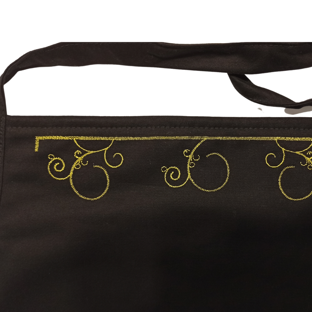 Cotton Apron with Butterfly Embroidery