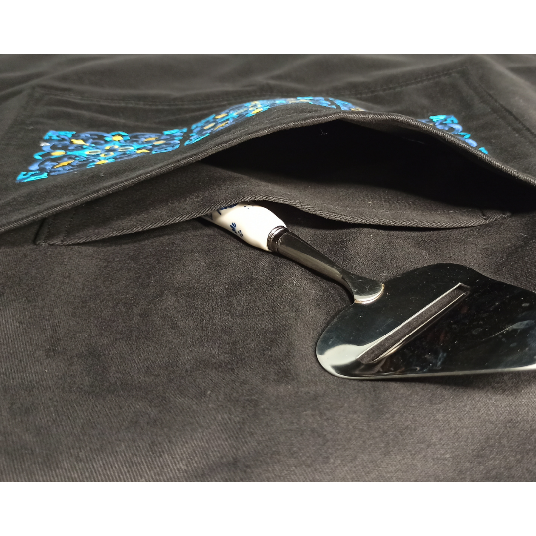 Cotton Apron with Tile Embroidery