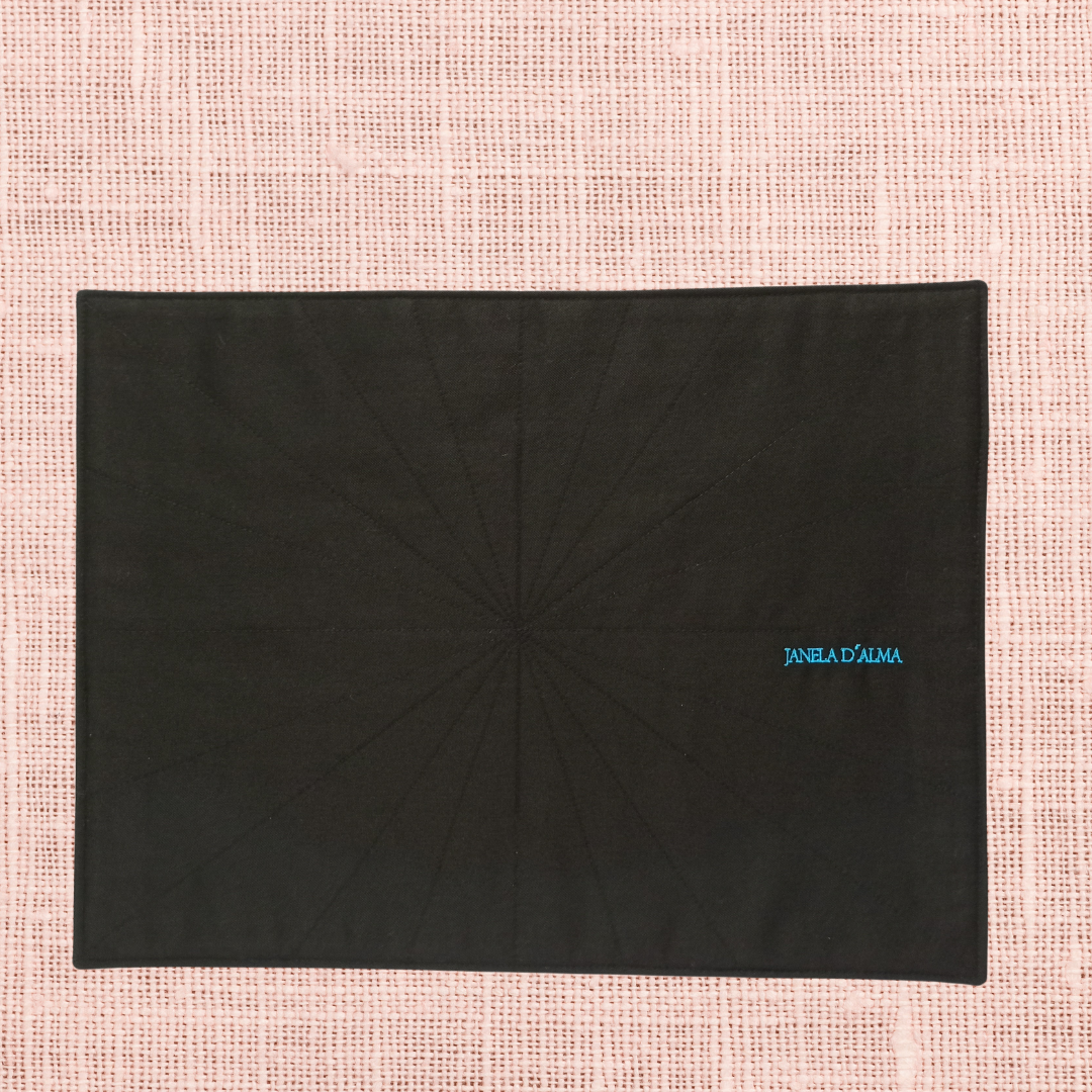 Black Placemat Mandala with Cork_Back