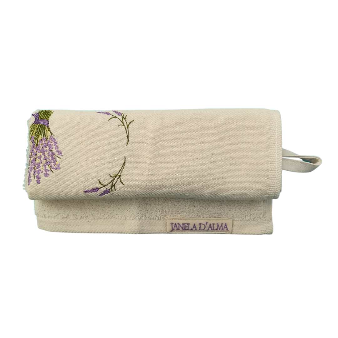 Cream Kitchen Hand Towel Lavander - Ring To Hang