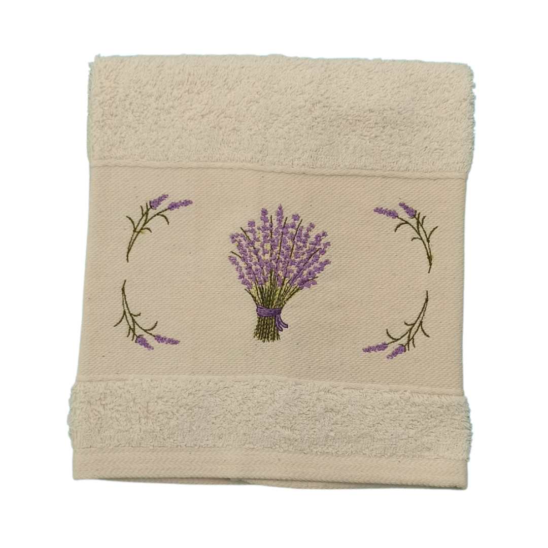 Cream Kitchen Hand Towel Lavander 1