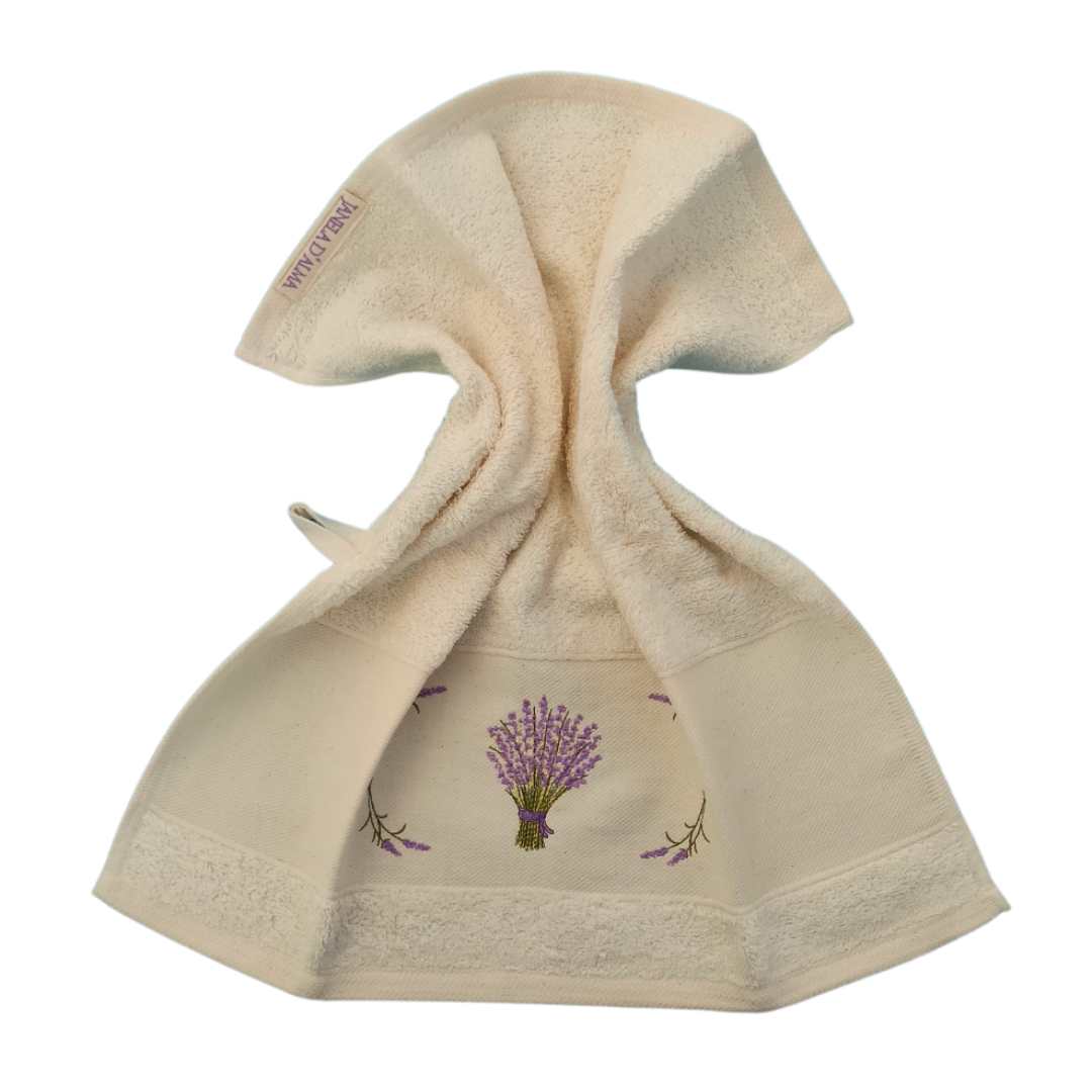 Cream Kitchen Hand Towel Lavander 3