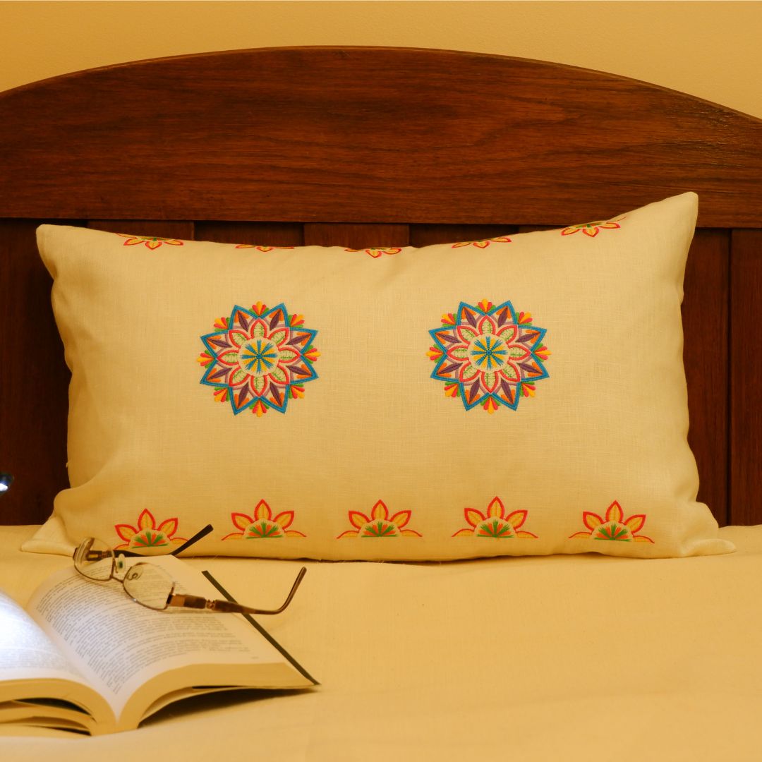 Linen Rectangular Cushion Cover Mandala