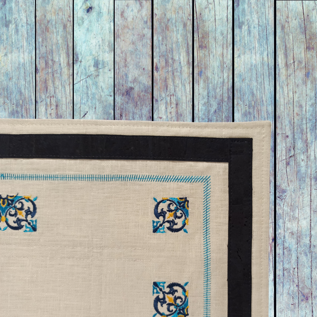 Linen Placemat Tile with Cork_Front Details
