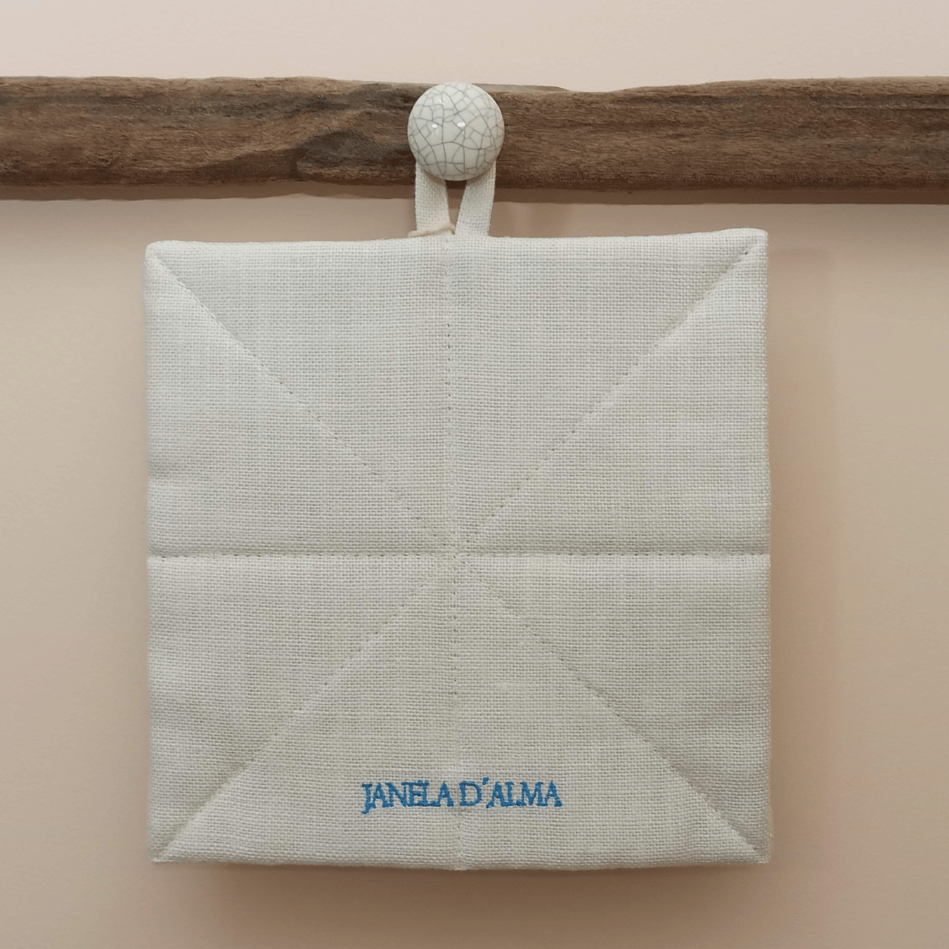 Linen Potholder Mandala - Back Image