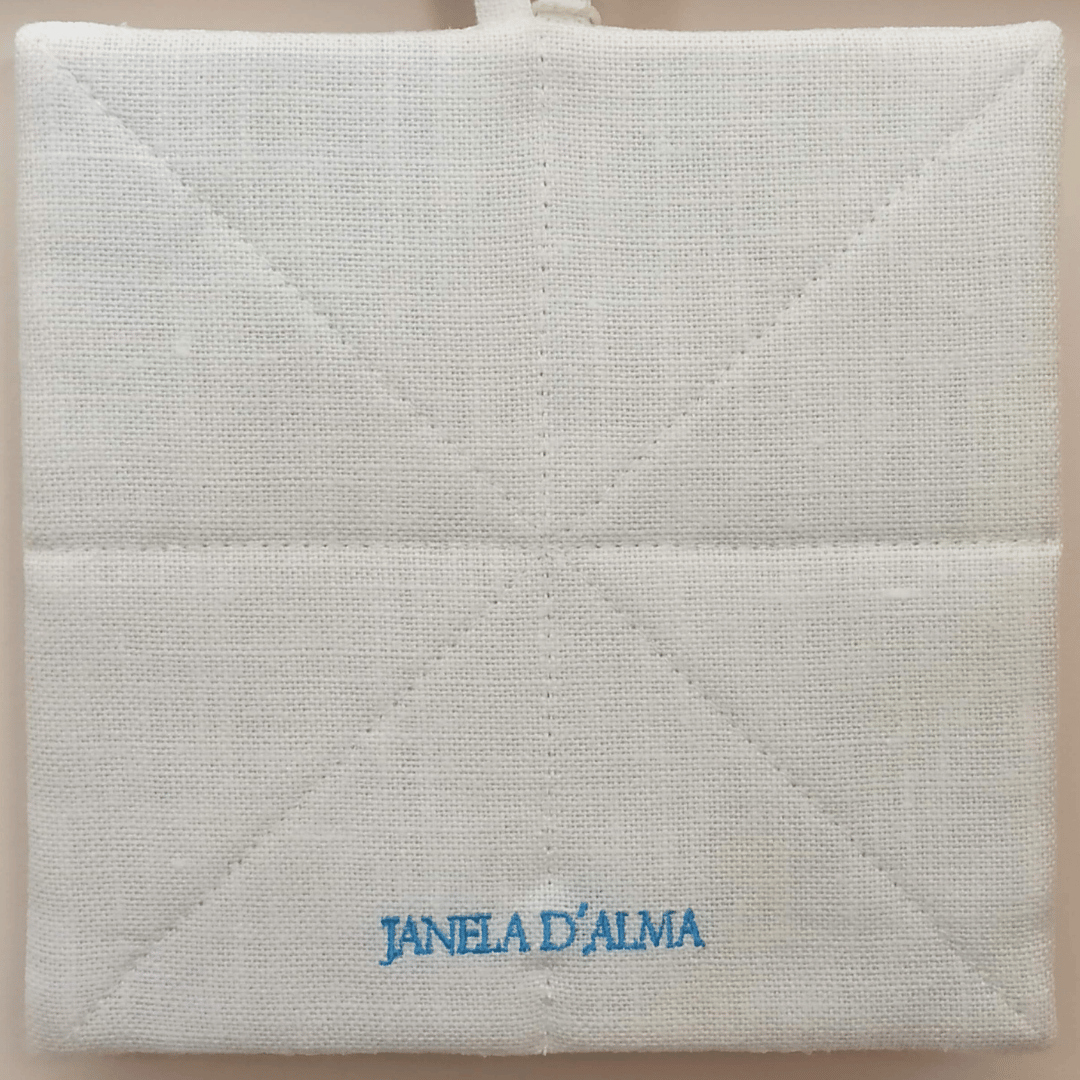 Linen Potholder Portuguese Tile - Back Image Details