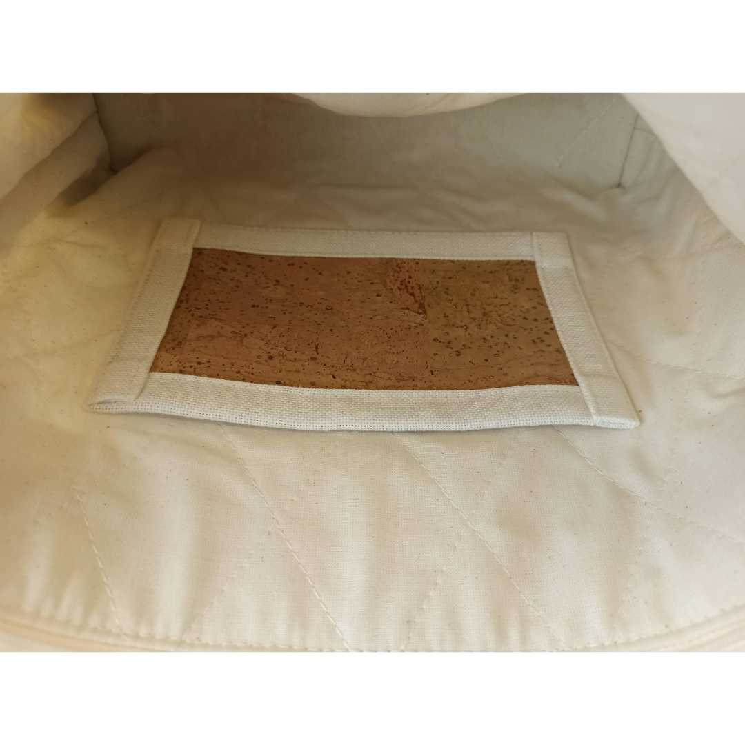 Women Clutch Bag Butterfly - Natural Base Cork Color - Inside Pocket Details