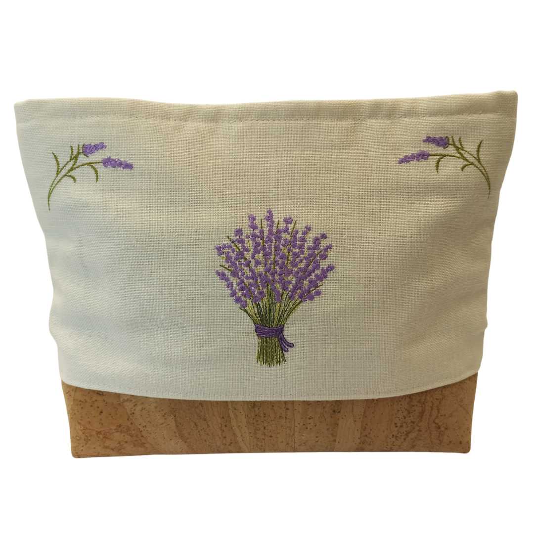 Women Clutch Bag Lavander - Natural Base Cork Color - Back Image