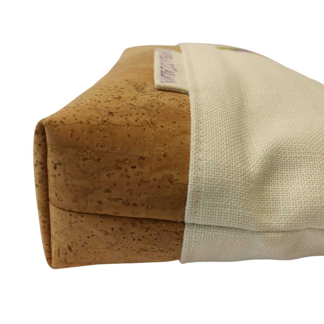 Women Clutch Bag Lavander - Natural Base Cork Color - Base Details