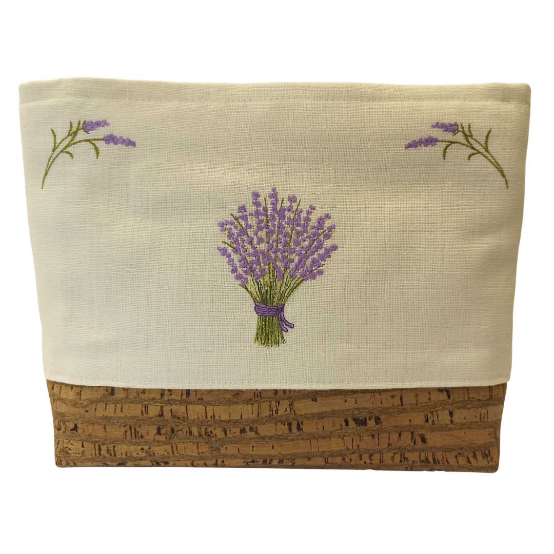 Women Clutch Bag Lavander - Zebra Base Cork Color - Back Image