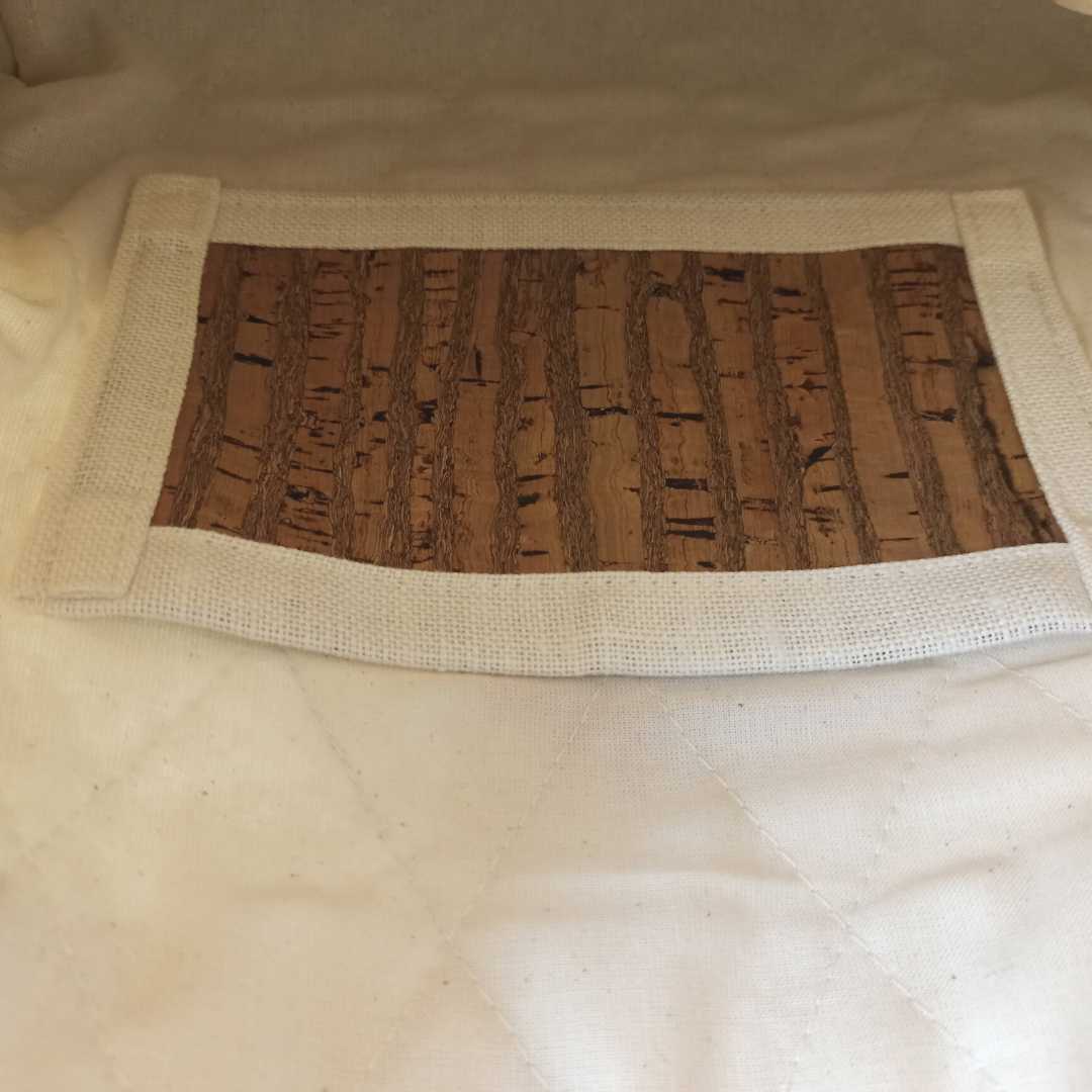 Women Clutch Bag Lavander - Zebra Base Cork Color - Inside Pocket Details