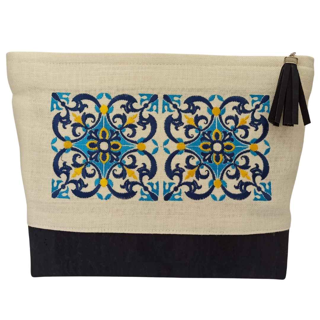 Women Clutch Bag Tile with Cork - Back