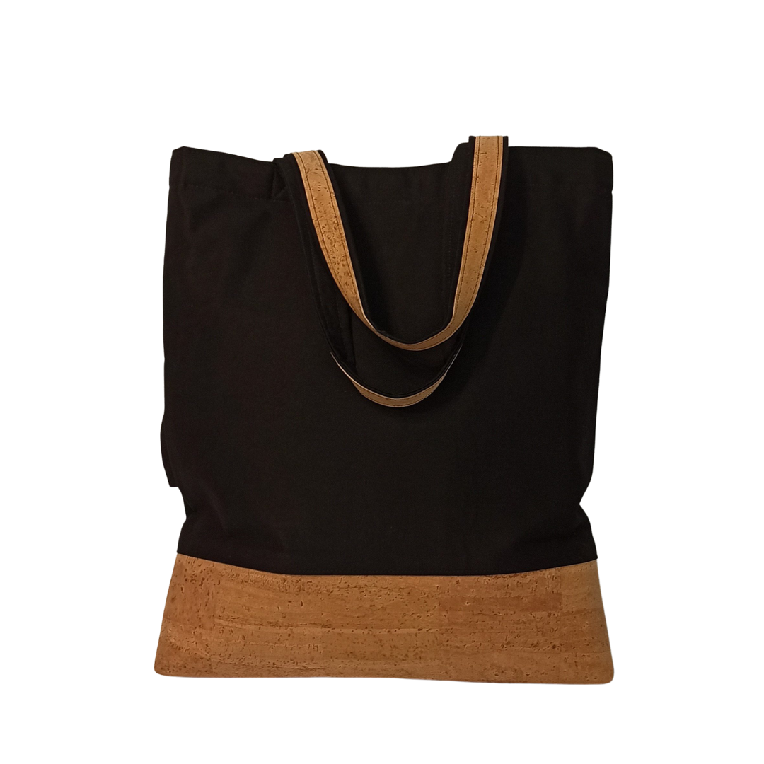 Cotton & Cork Shoulder Bag with Tile Embroidery