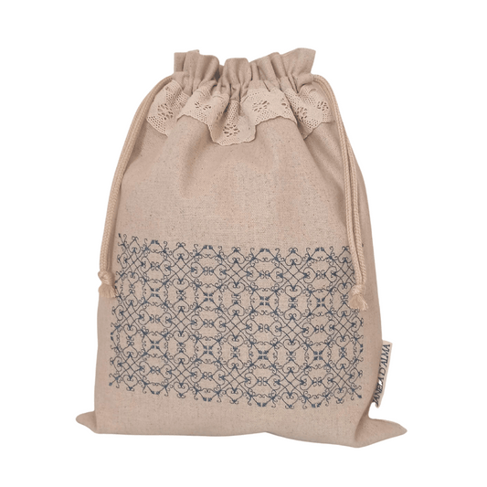Big Linen Bag Portuguese Lace - Blue1 - 45cm x 34cm