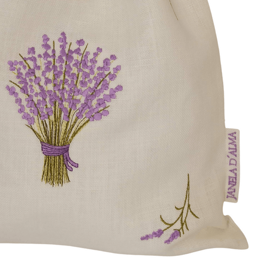 Linen Bag Lavender - Lilac Lace Strip - 34cm x 45 cm - Front Image Details
