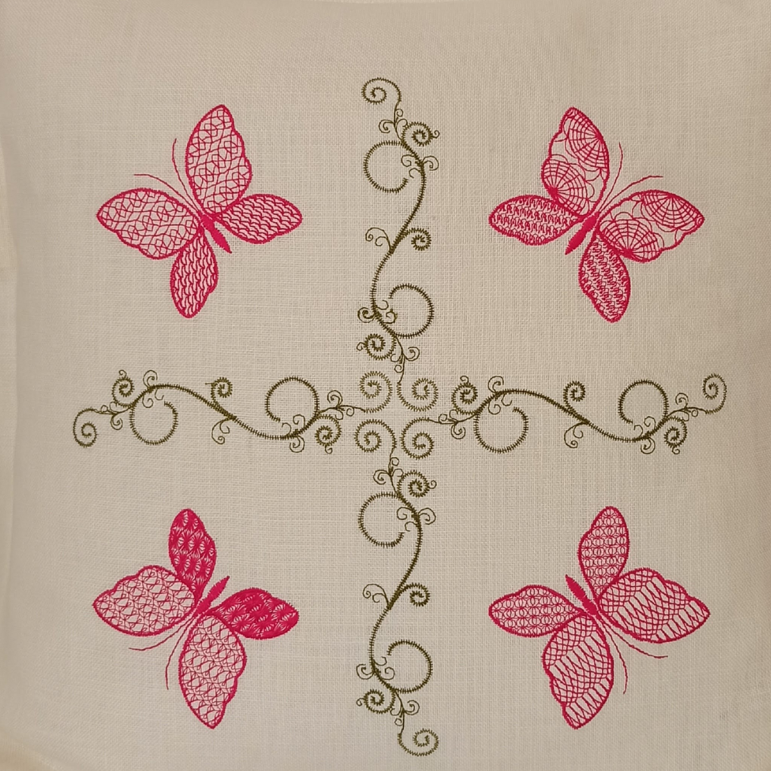 Linen Cushion Cover Butterfly - Front Image Details