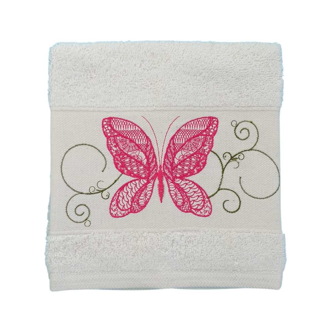 Cream Kitchen Hand Towel Butterfly 1
