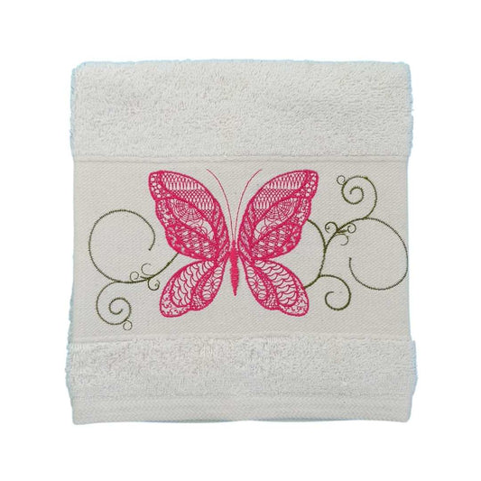 Cream Kitchen Hand Towel Butterfly 1