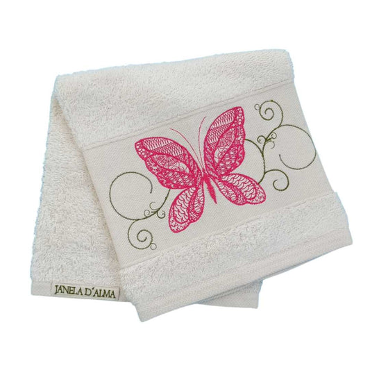 Cream Kitchen Hand Towel Butterfly 2
