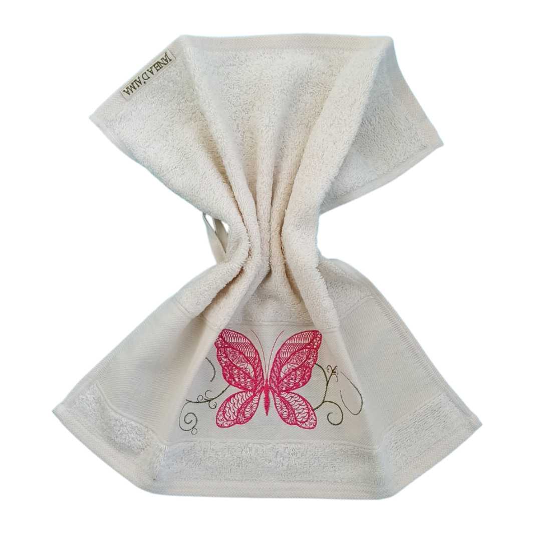 Cream Kitchen Hand Towel Butterfly 3