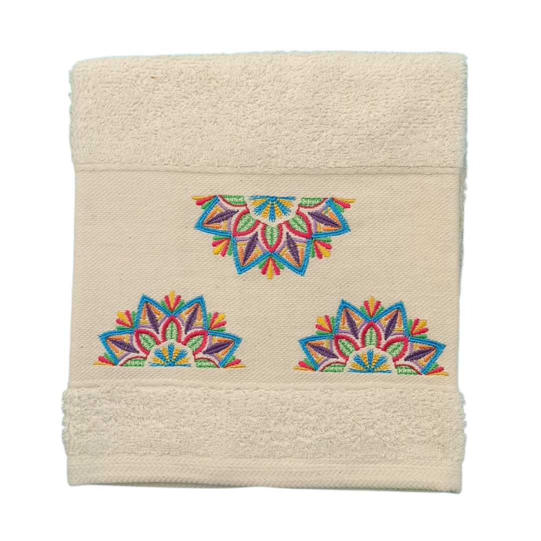 Cream Kitchen Hand Towel Mandala 1