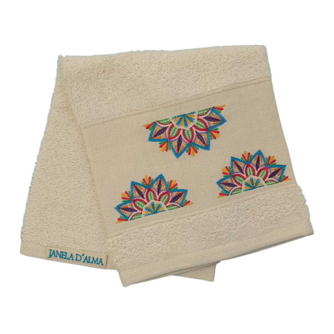 Cream Kitchen Hand Towel Mandala 2