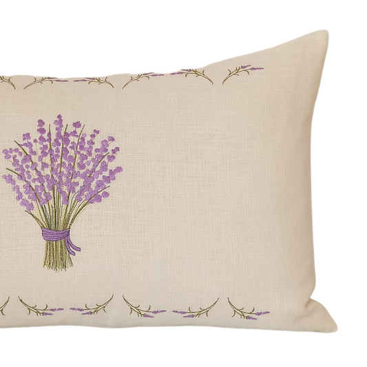 Linen Cushion Cover Lavander Rectangular - Front Image Details