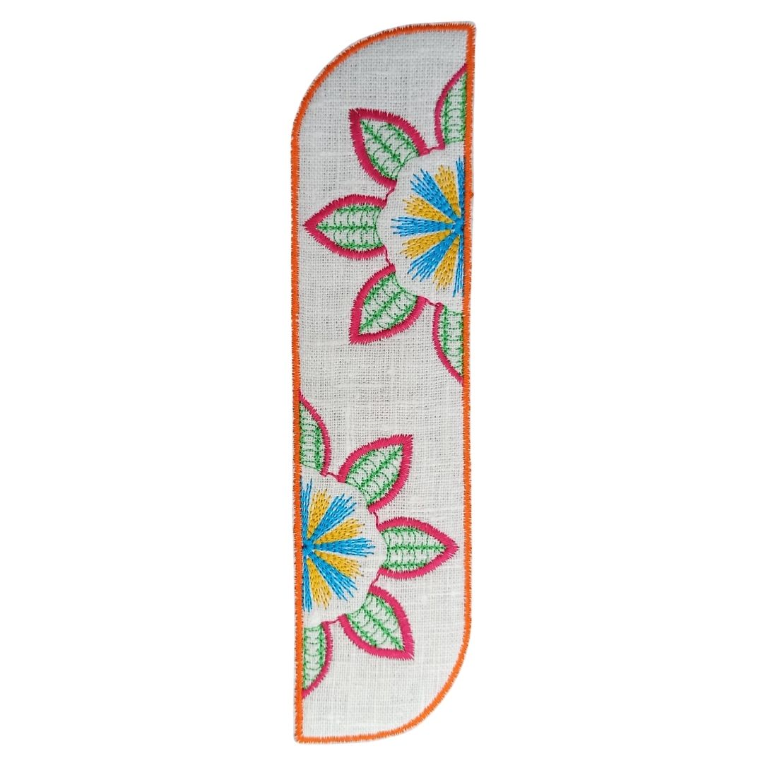 Linen Bookmark Mandala Flower - Front Image