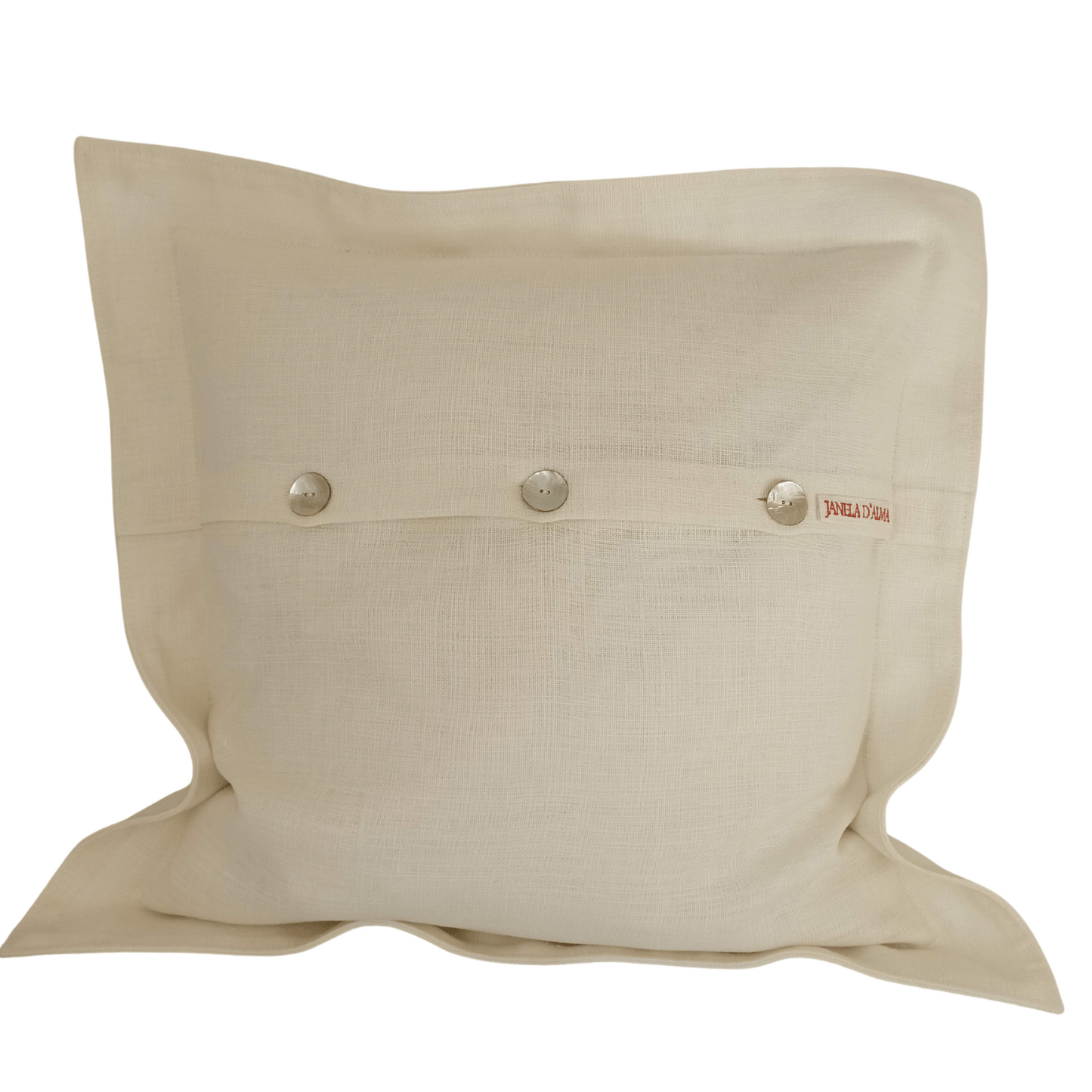 Linen Cushion Cover Portuguese Lace - Orange - Back Image