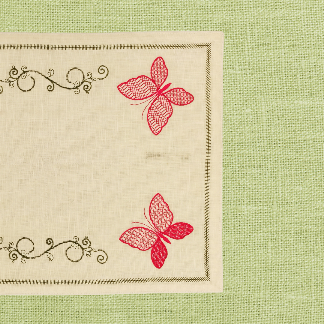 Linen Placemat Butterfly_Front Details