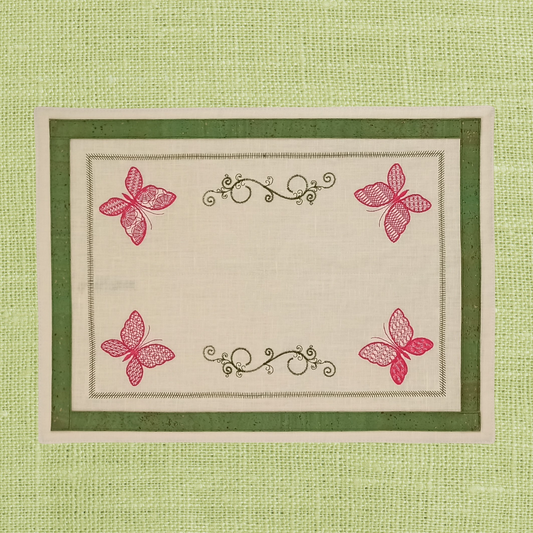 Linen Placemat Butterfly with Cork_Front