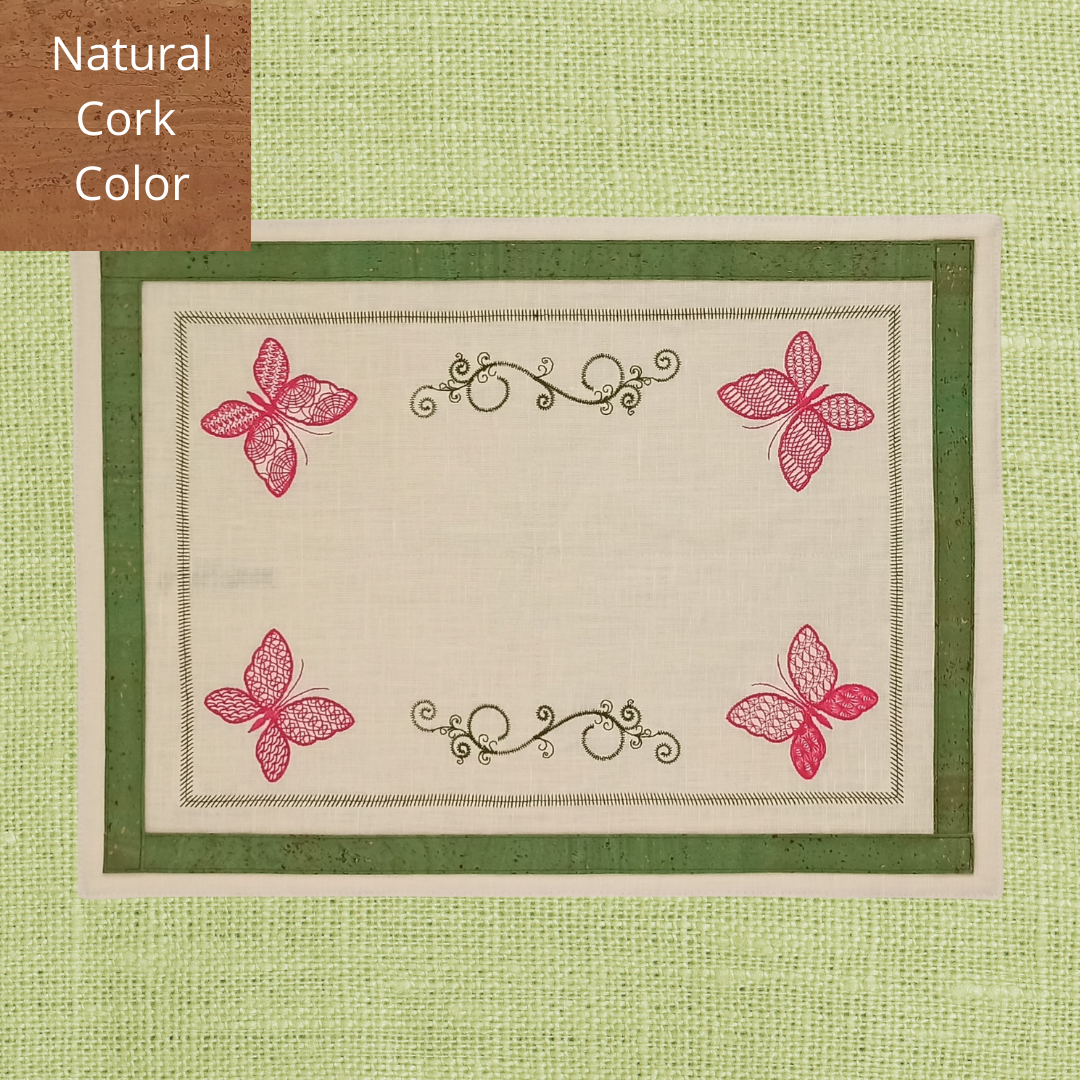 Linen Placemat Butterfly with Cork_Natural Cork Color