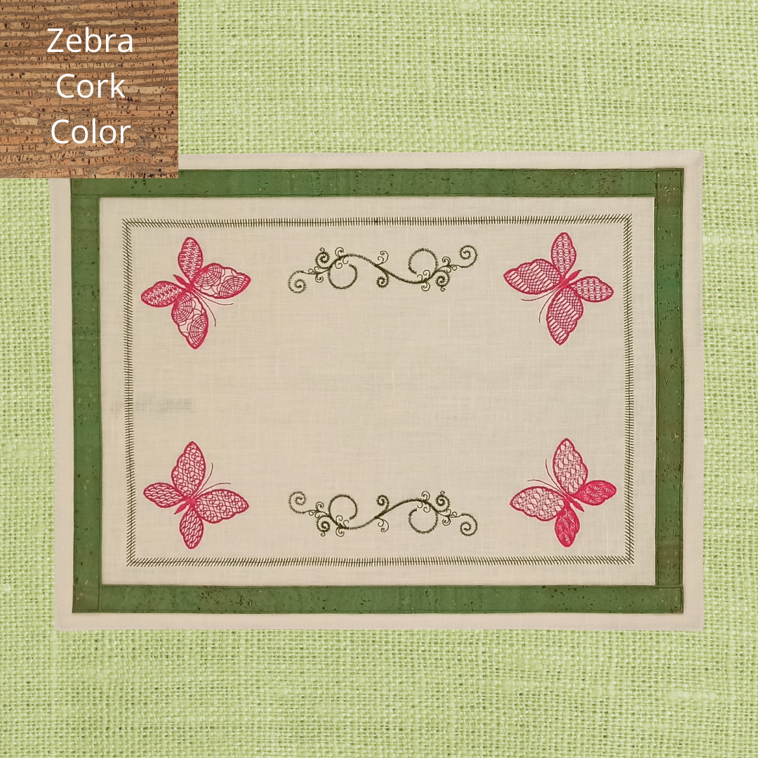 Linen Placemat Butterfly with Cork_Zebra Cork Color