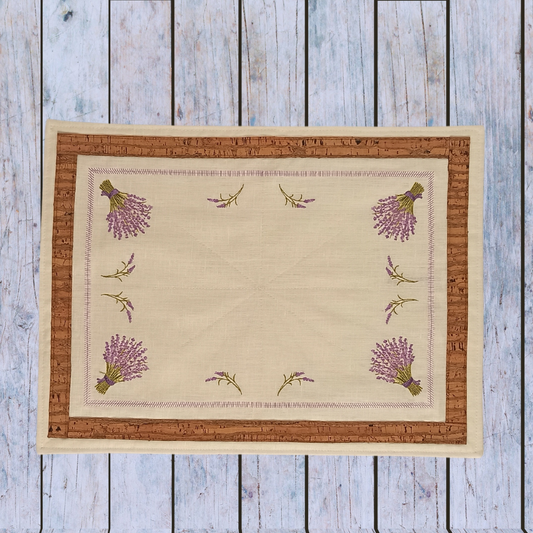 Linen Placemat Lavander with Cork_Front