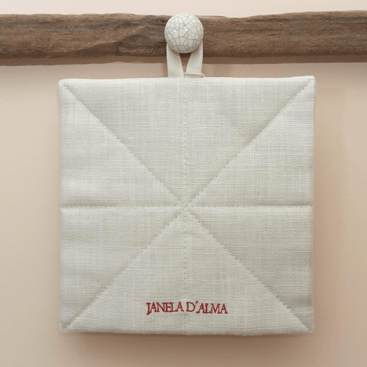 Linen Potholder Christmas Tree - Back Image