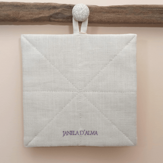 Linen Potholder Lavander - Back Image