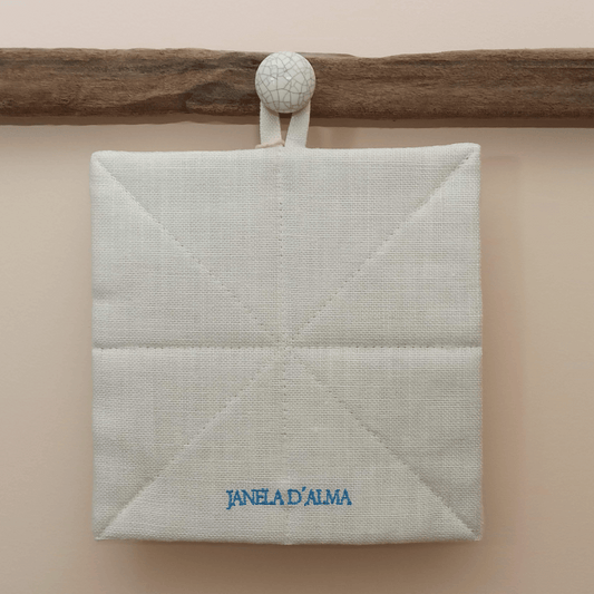 Linen Potholder Mandala - Back Image