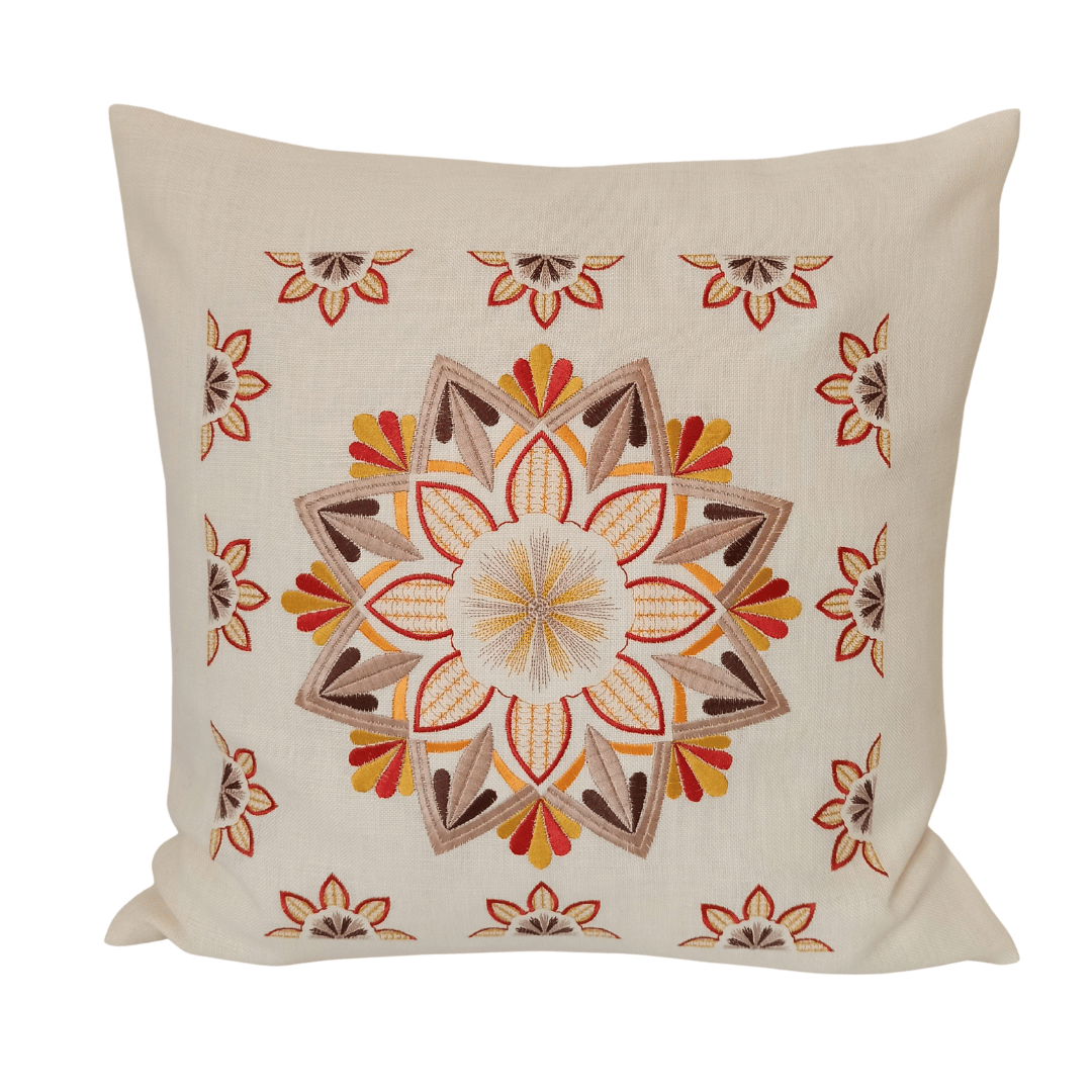 Housse de Coussin en Lin Mandala Flower