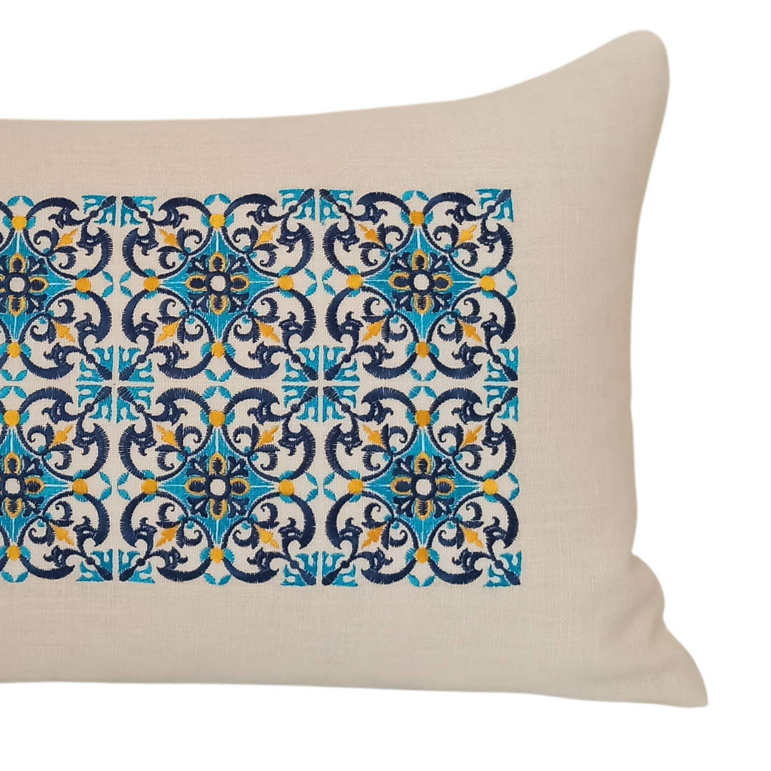 Linen Cushion Cover Tile Rectangular - Front Image Details