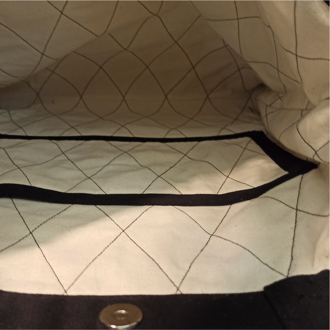 Women Black Shoulder Bag Butterfly Design with Cork Base - Inside pocket and stitched diamond pattern details.