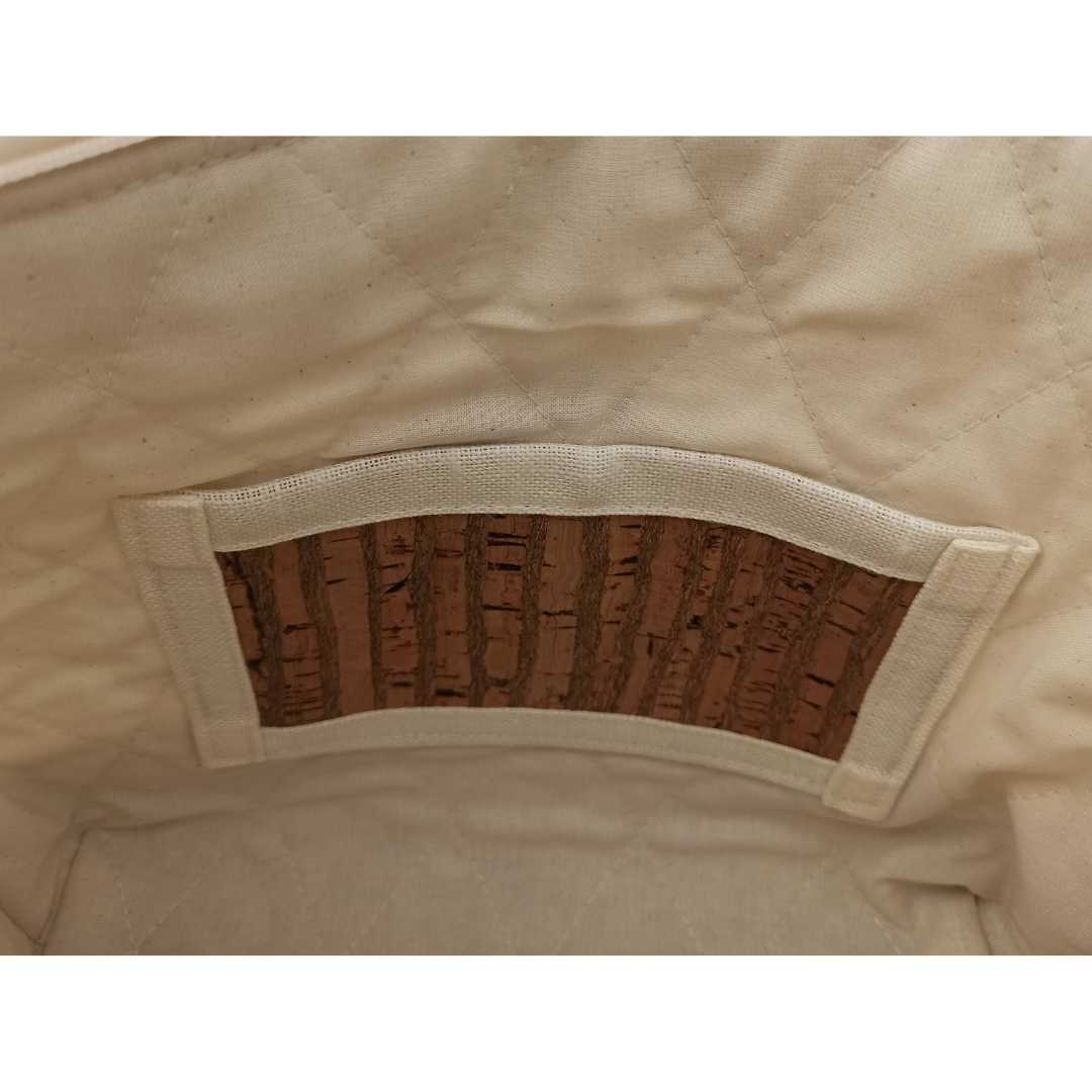 Women Clutch Bag Butterfly - Zebra Base Cork Color - Inside Pocket Details