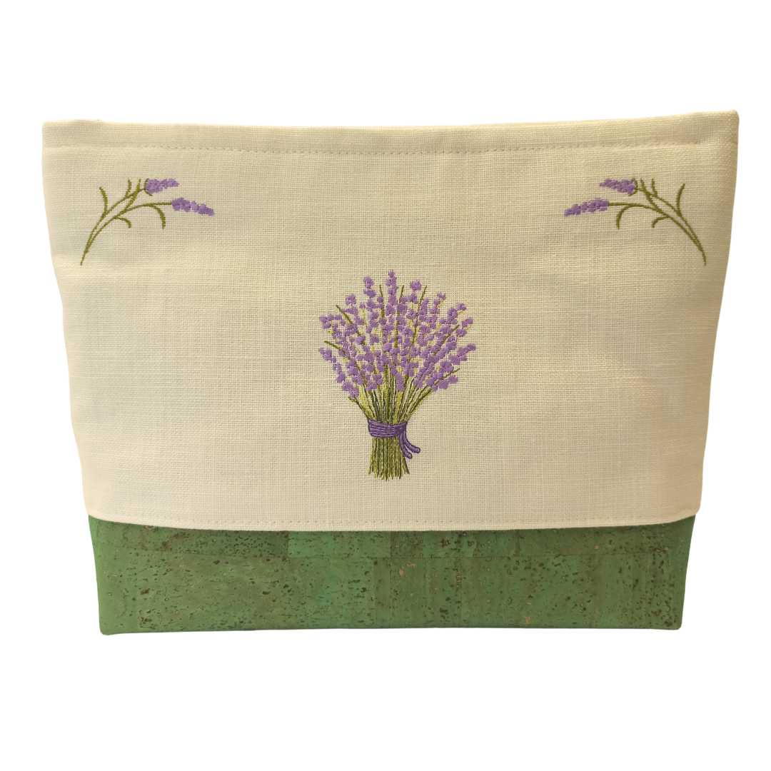 Women Clutch Bag Lavander - Green Base Cork Color - Back Image
