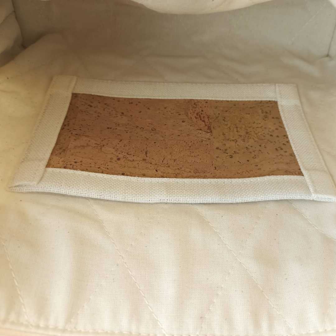 Women Clutch Bag Lavander - Natural Base Cork Color -  Inside Pocket Details