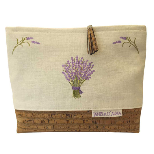 Women Clutch Bag Lavander - Zebra Base Cork Color - Front Image