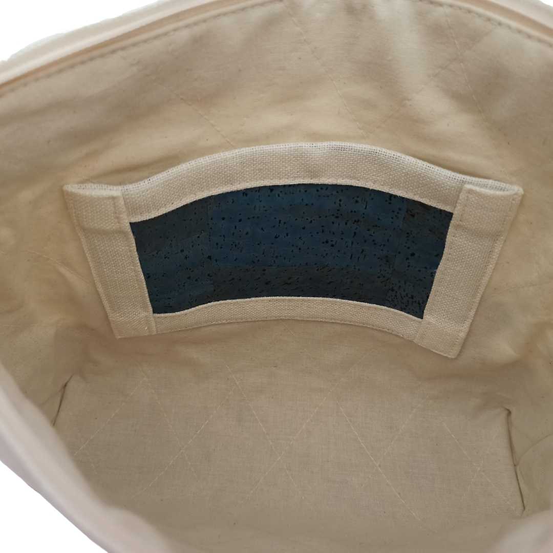 Women Clutch Bag Mandala with Cork - Inside and Pocket Details