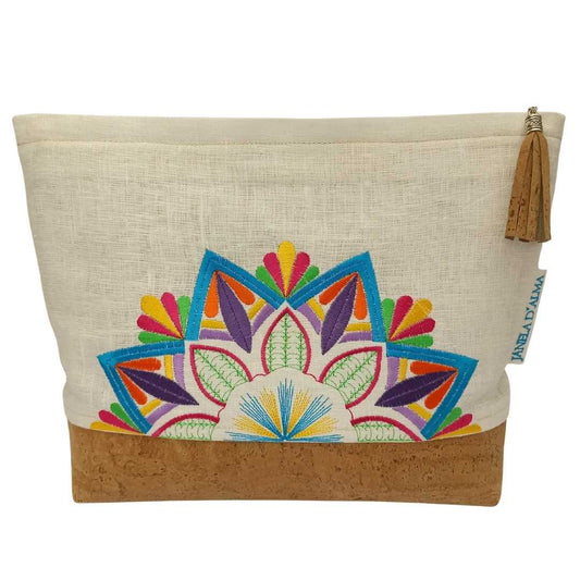 Women Clutch Bag Mandala - Natural Base Color