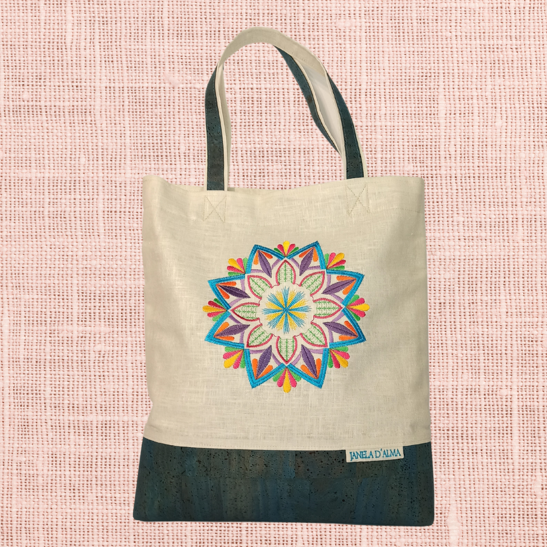 Women White Shoulder Bag Mandala